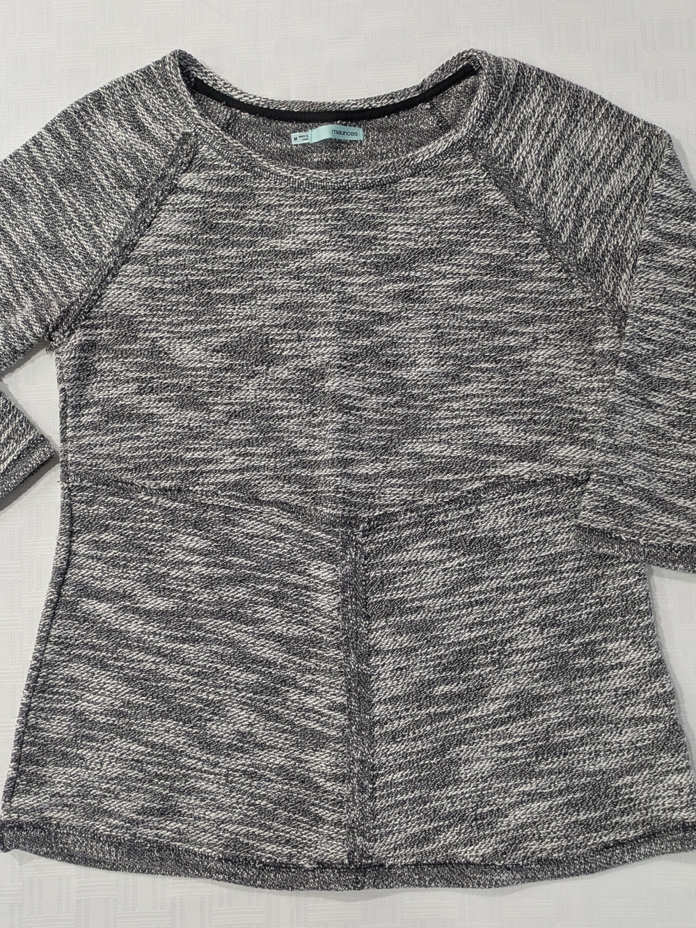Marled Gray Scoop Neck Knit Sweater - Light Heather